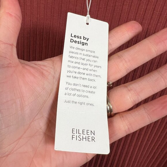 Eileen Fisher Bateau Neck Tunic Size Small Ribbed Deep Tumeric Lagenlook Minimal - Picture 5 of 10